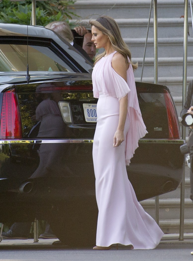 Резултат с изображение за Melania’s Outfit At White House Wedding